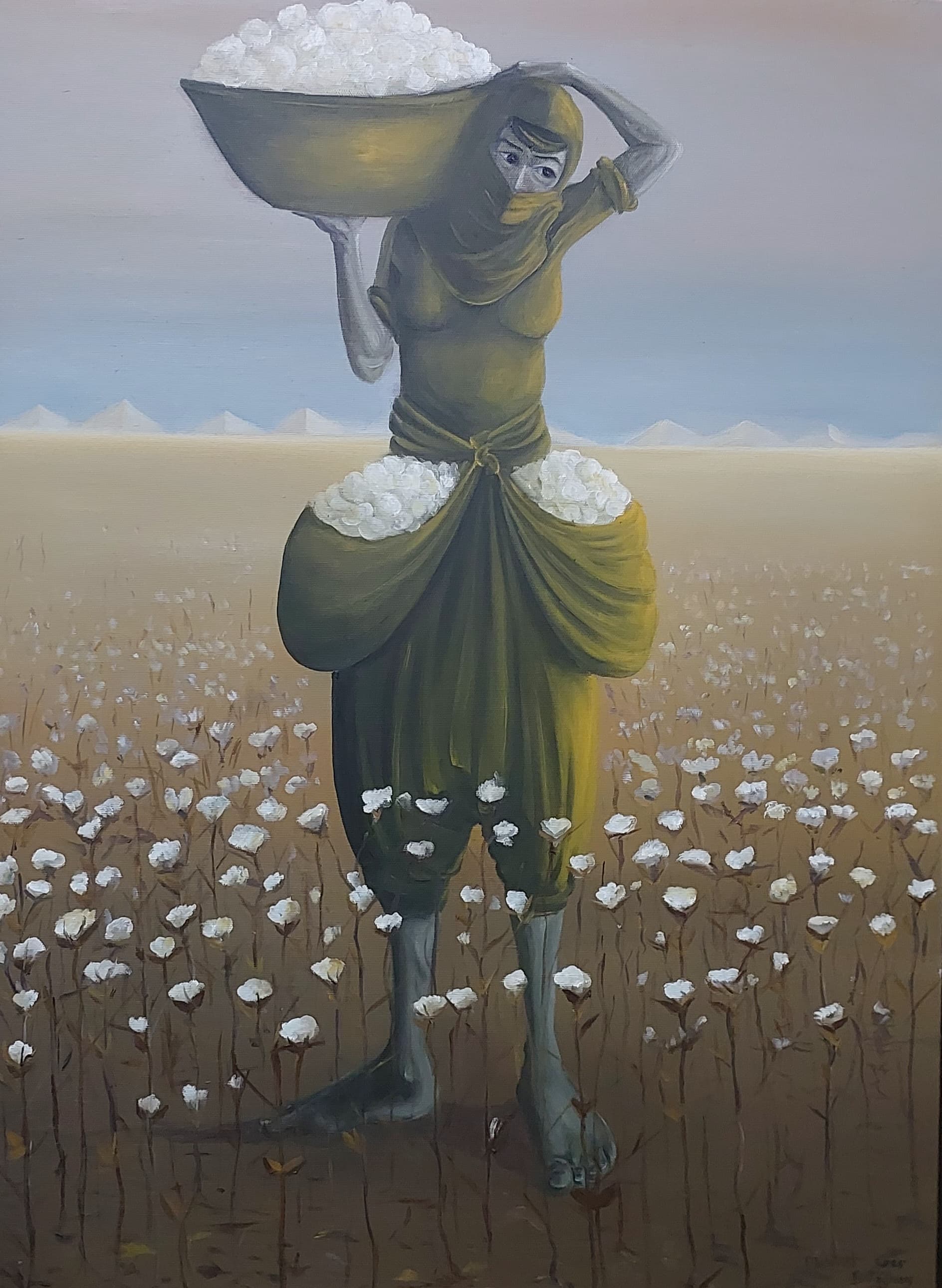 Pamuk Toplayan Kadın