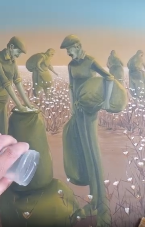 Resim koruyucu resmin gerçek rengini nasıl da ortaya çıkarıyor. Bir kez daha resmimi seviyorum. Her sonuçta çalışmalarımın etkisine girdiğimde o gece mutlu uyurum.